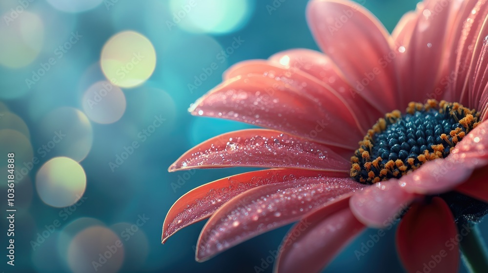 Poster close up view of a flower ideal for cosmetic themes creating an elegant and vibrant background suita