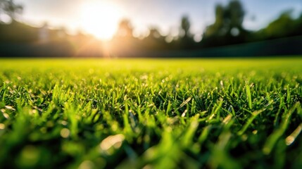 Baseball diamond featuring lush green grass