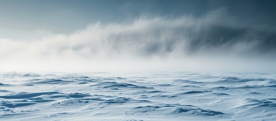 Fototapeta premium Shallow Focus Of A Wintery North Sea Showing Inbound Fog On A Cold Morning