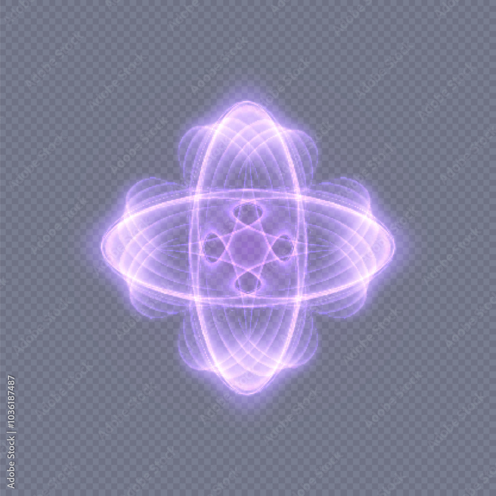 Poster bright glow effect of neon light intersecting lines. futuristic glow effect for game interface desig