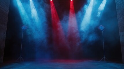 Naklejka premium Stage Lights and Smoke