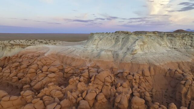 Aerial view of unique rock formations at Goblin Valley State Park