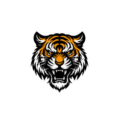 tiger head face angry vector drawing illustration	
