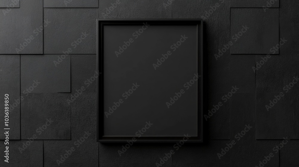 Poster black paper mock up with a frame featuring a blank area for personalized text