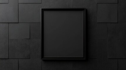 Black paper mock up with a frame featuring a blank area for personalized text