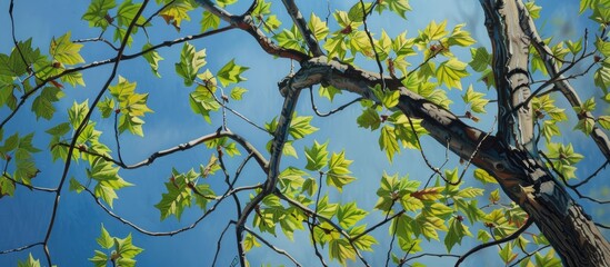 Fototapeta premium Maple Ash Leaved Or American In The Spring