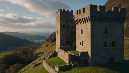 Children play games in the shadow of the majestic archer tower