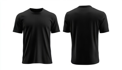 Simple black t-shirt mockup suitable for casual wear or graphic designs