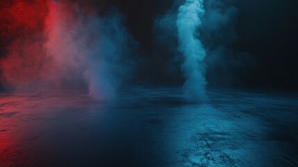 Obraz premium Red and Blue Smoke Clouds