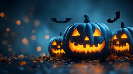 Fototapeta premium Halloween Spooky Banner Website Image Dark Theme