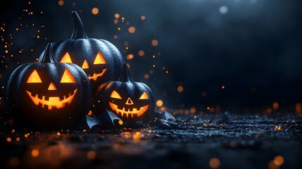 Fototapeta premium Halloween Spooky Banner Website Image Dark Theme
