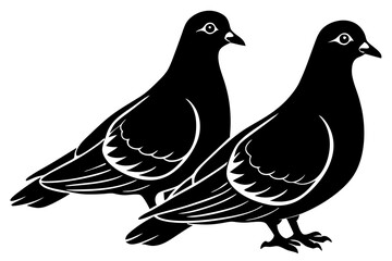 Set of silhouettes of Halloween animal on a white background. Vector illustration.