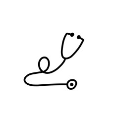 medical stethoscope line icon