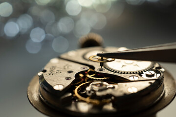 old clock mechanism, vintage clock