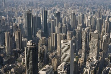 Obraz premium Aerial View of Many Tall Buildings