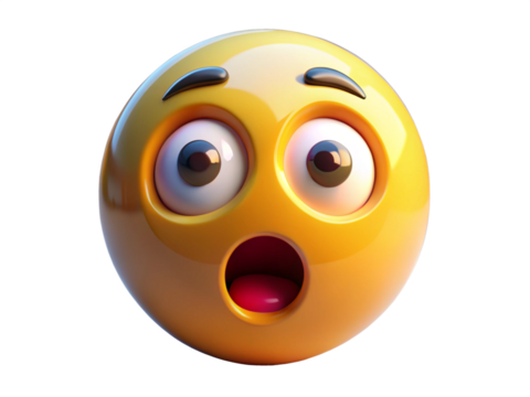 surprised face emoji 3d , AI generated
