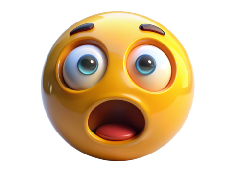 emoji 3d, surprised face , AI generated