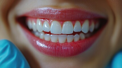 Obraz premium a person's wide smile with white and clean teeth