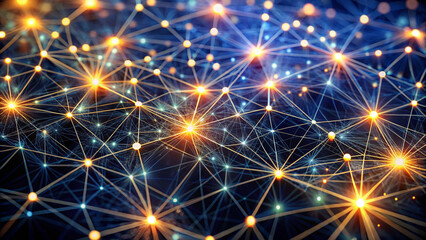 Abstract representation of a neural network, AI generated