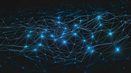 abstract web of interconnected nodes symbolizing futuristic data networks 