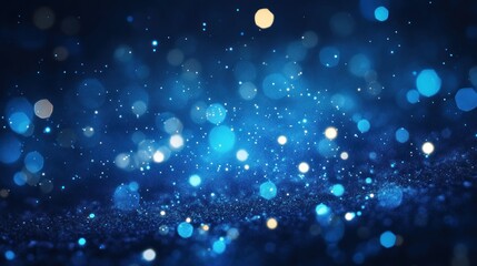 Fototapeta premium Dark blue and glow particle abstract background