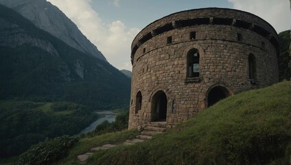 The archer tower features enchanting gardens around its base