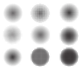 abstract halftone background,Circle retro halftone pattern background set 