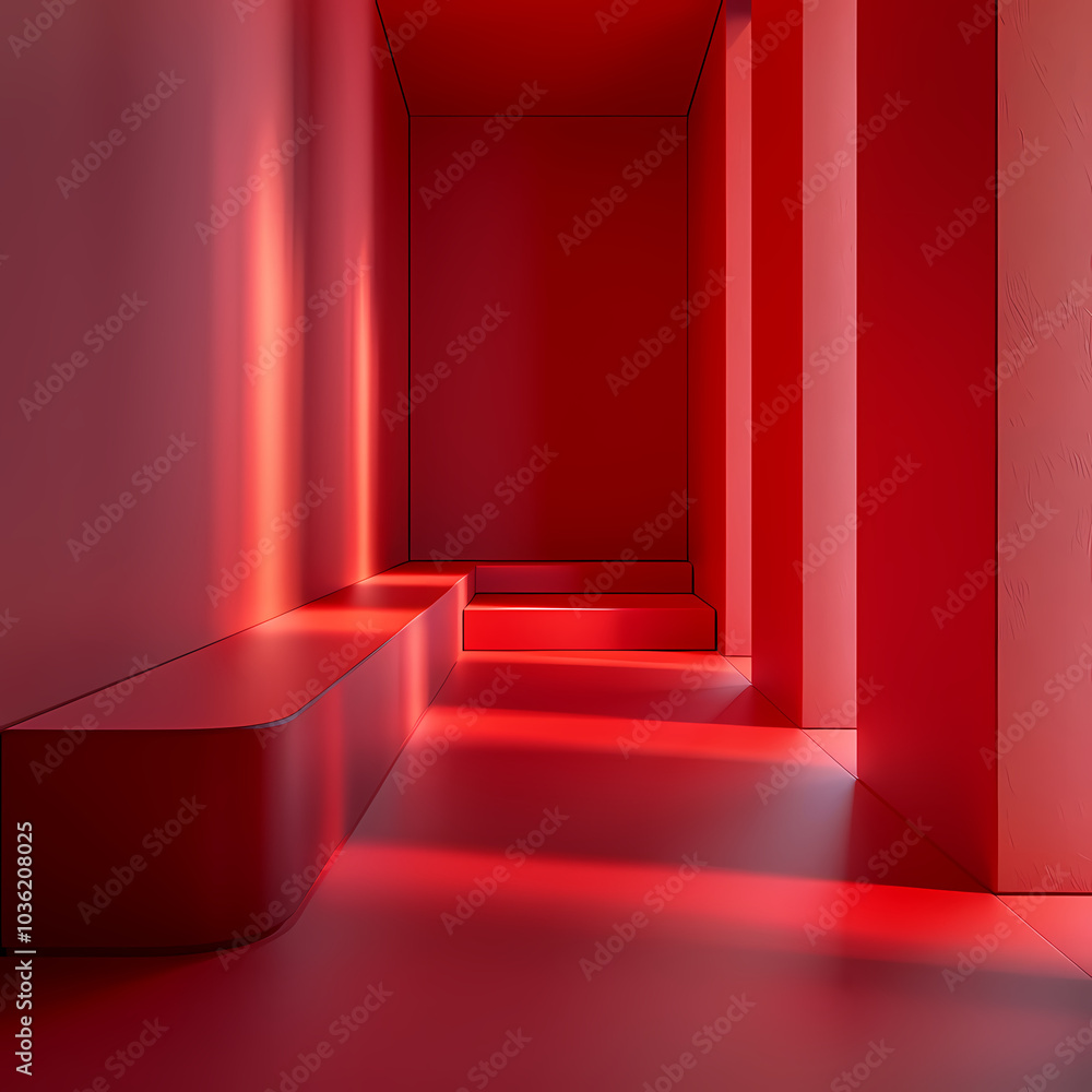 Poster red carpet with columns generated ai