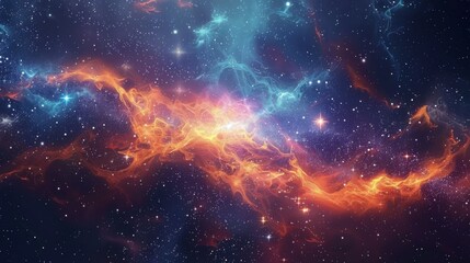 Fototapeta premium Colorful nebula and starry sky, with magical colors and cosmic dust