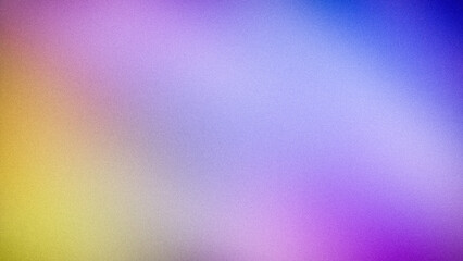 Vibrant abstract gradient with soft transitions of yellow, purple, pink, and blue hues, combined with a subtle grainy texture, perfect for 4K wallpapers and creative backdrops
