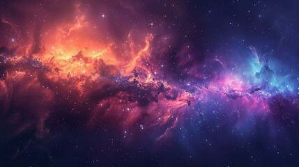 Obraz premium Colorful nebula and starry sky, with magical colors and cosmic dust