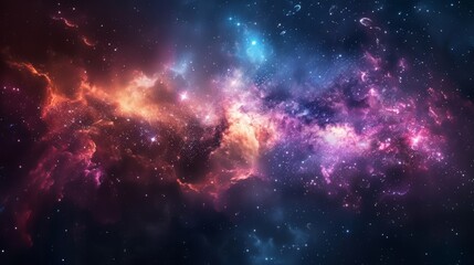 Fototapeta premium Colorful nebula and starry sky, with magical colors and cosmic dust