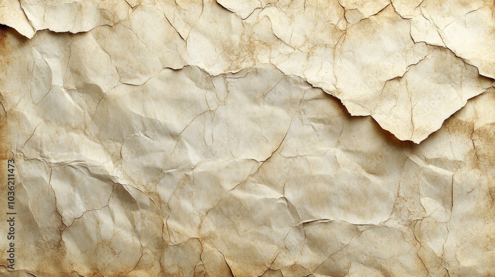 Leinwandbilder This crumpled paper surface features a blend of light brown and tan tones, creating a rich texture that adds depth and character to various artistic applications.
