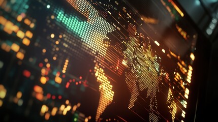 Fototapeta premium Digital World Map