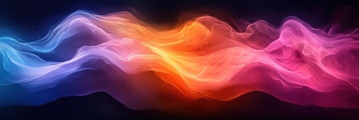 Obraz premium Abstract Swirling Nebula with Vibrant Colors and Glittering Dust
