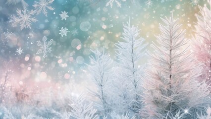 Winter, snow, forest, trees, bokeh, lights, magical, ethereal, dreamy, landscape, nature, cold, frosty, snowflakes, glowing, sparkle, enchanted, woodland, fairy tale, wonderland, peaceful, serene, twi