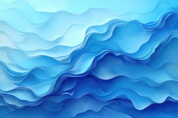Fototapeta premium Abstract Blue Wavy Pattern with 3D Effect