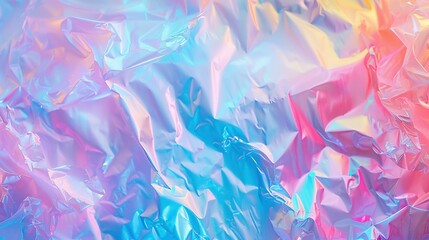 Fototapeta premium Abstract Background of Crinkled Iridescent Foil