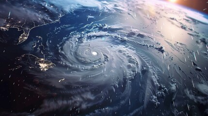 Aerial View of a Hurricane Forming Over Earth's Surface