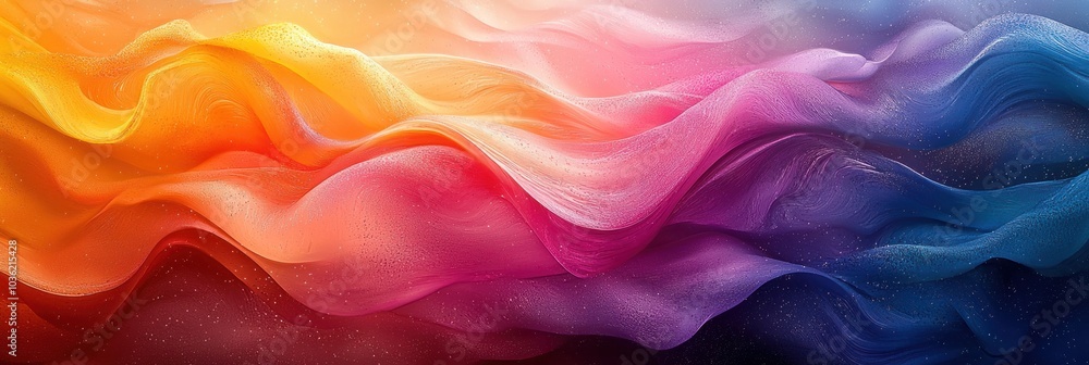 Aufkleber Abstract Wavy Pattern with Gradient Colors and Glitter