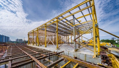 고층 건물의 기초 철골 구조