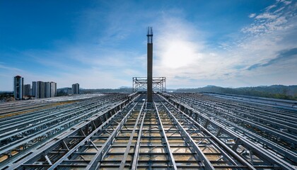 Fototapeta premium 고층 건물의 기초 철골 구조