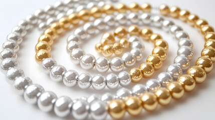 Gold and Silver Beads for New Year's Party