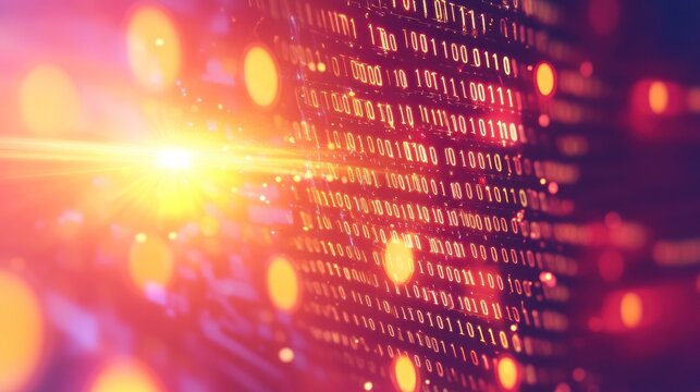 Binary Code Glow Abstract Background