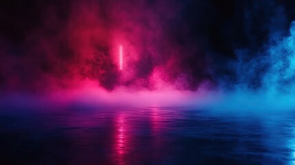 Obraz premium Neon Lights Reflecting in Water