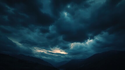 Thunderstorm Over Mountains