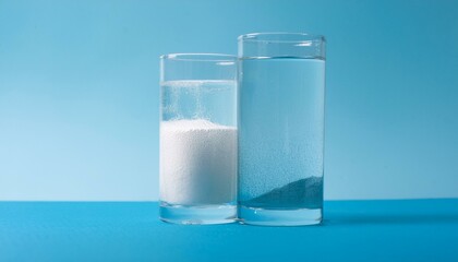 용액속에 입자가 쌓이는 장면