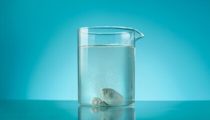 용액속에 입자가 쌓이는 장면