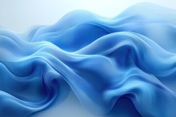 Obraz premium Abstract Blue Wavy Lines and Curving Shapes