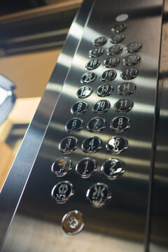 A Modern Elevator Control Panel featuring Floor Buttons for convenient access and aesthetics
